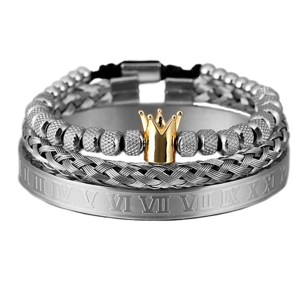 Luxury Roman Royal Crown Charm Bracelet - SigmaEssence