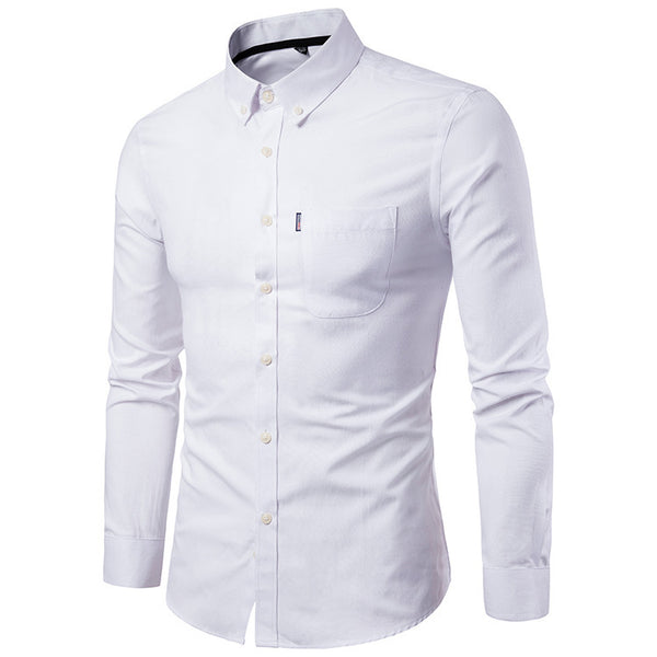 Men Slim Long Sleeve Dress Shirt - SigmaEssence